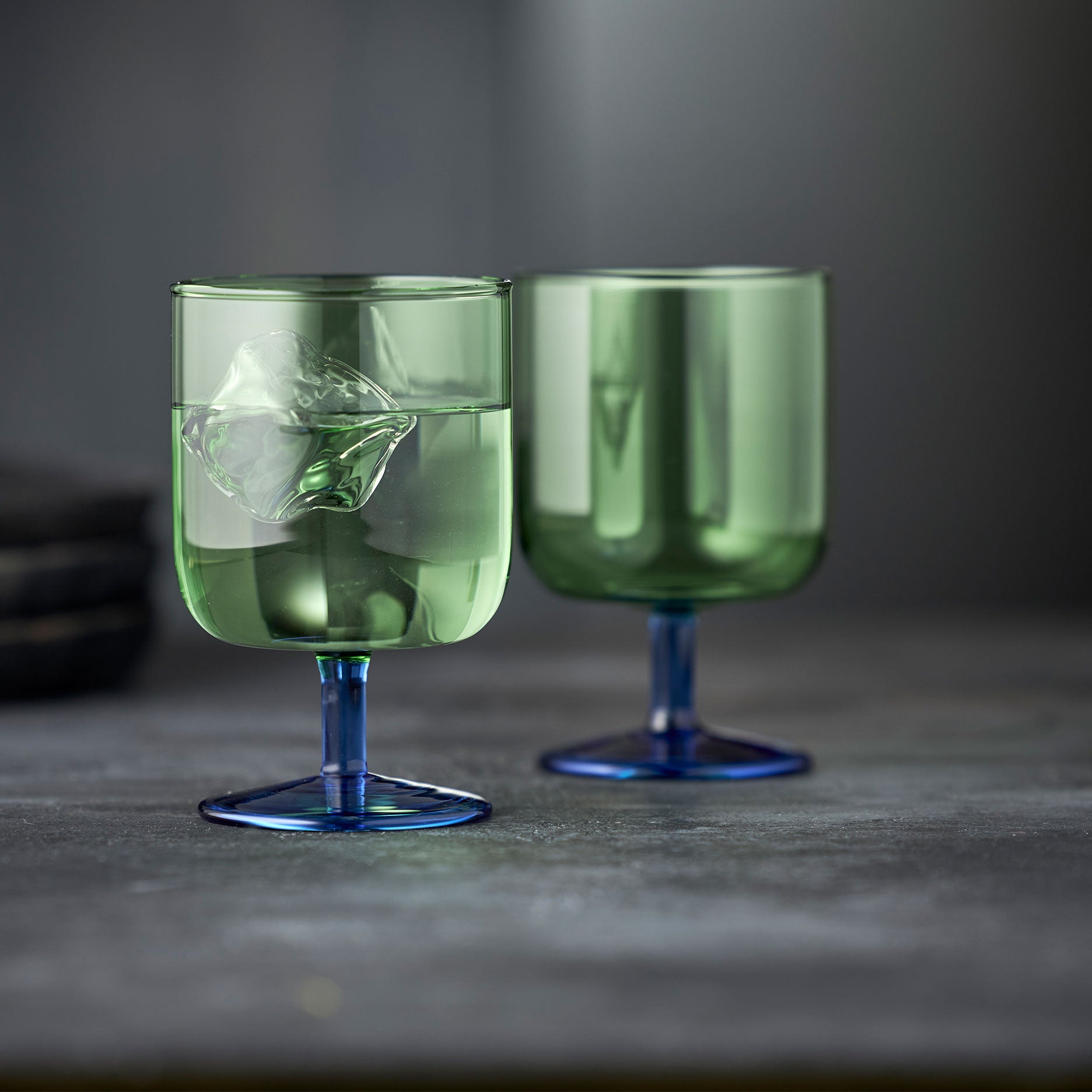 Torino vinglas 2 stk. grøn/blå